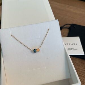 Mejuri Blue Topaz Trio Necklace
